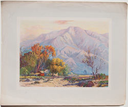 vintage calendar art with cottages, cabins, etc. circa 1930s-1940s